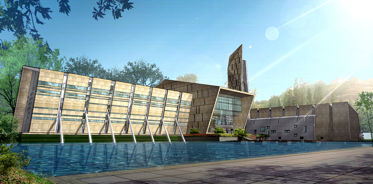 石材幕墙设计.自贡复合绿道